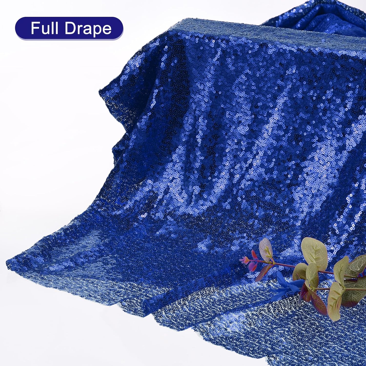 MECCANIXITY Tela de lentejuelas azul, 4 yardas de longitud 4.2 pies de ancho, tela de malla de lentejuelas brillantes para decoración de ropa de