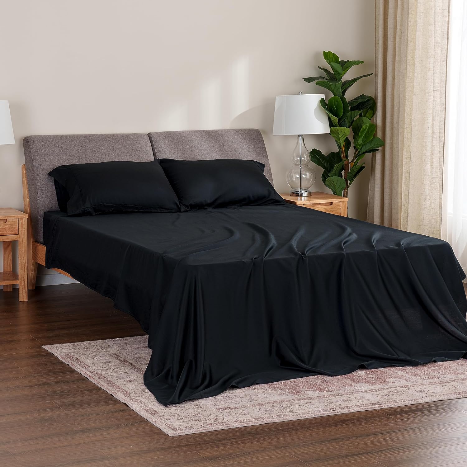 Berkshire Blanket Juego de sábanas de 3 piezas de 100 % algodón para tamaño individual, juego de ropa de cama de tejido percal de lujo con bolsillos