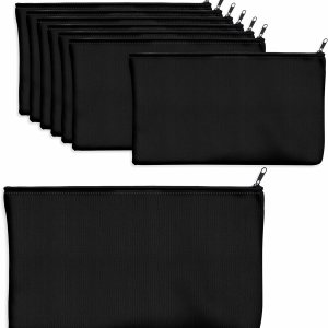 Paquete de 8 bolsas de lona para lápices, bolsas con cremallera para manualidades, bolsas de maquillaje en blanco, bolsas multifuncionales, estuche Paquete de 8 bolsas de lona para lápices, bolsas con cremallera para manualidades, bolsas de maquillaje en blanco, bolsas multifuncionales, estuche