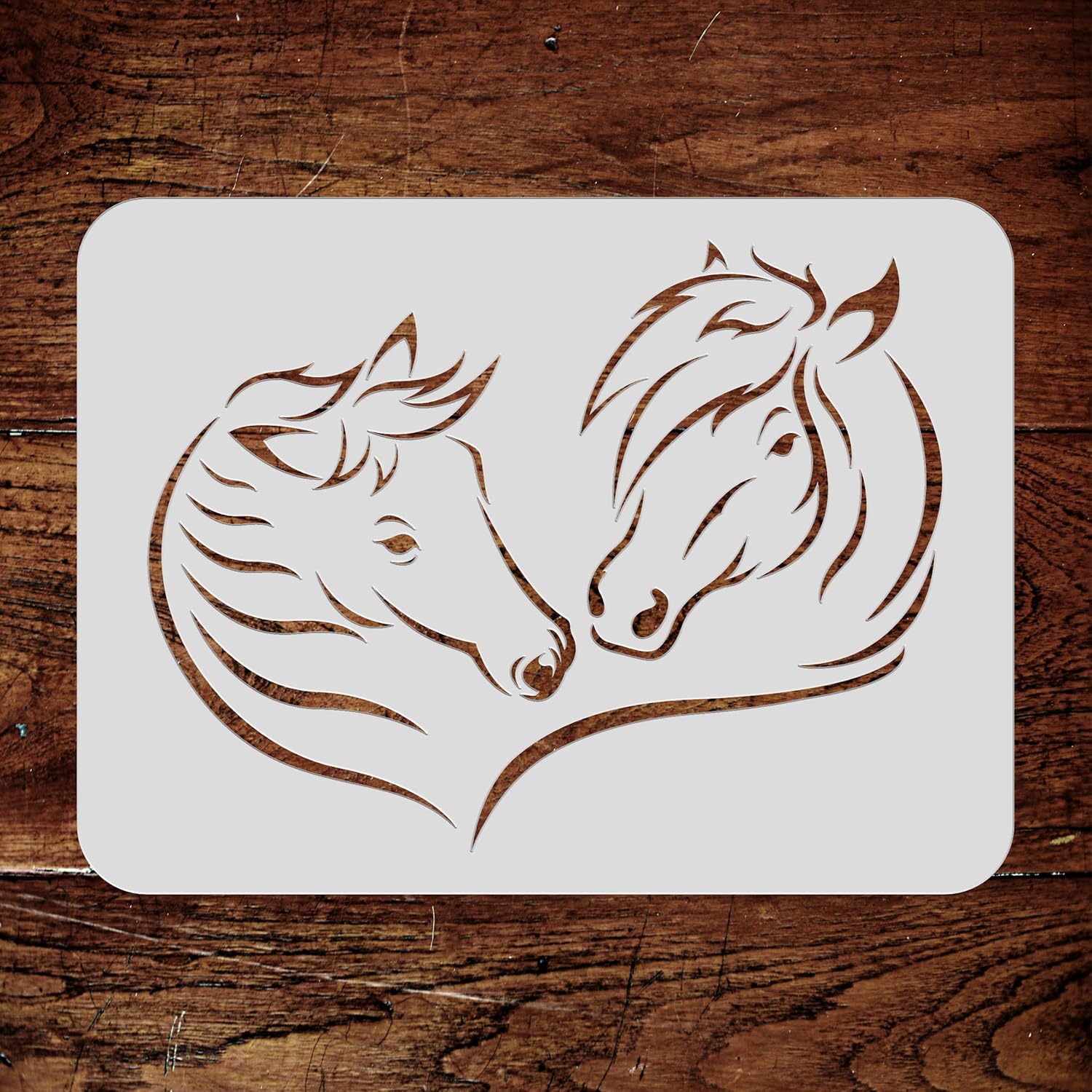 Plantilla de caballos de amor, 6.5 x 5 pulgadas (S)  Plantillas decorativas de cabeza de caballo equino de animales de granja para plantilla de