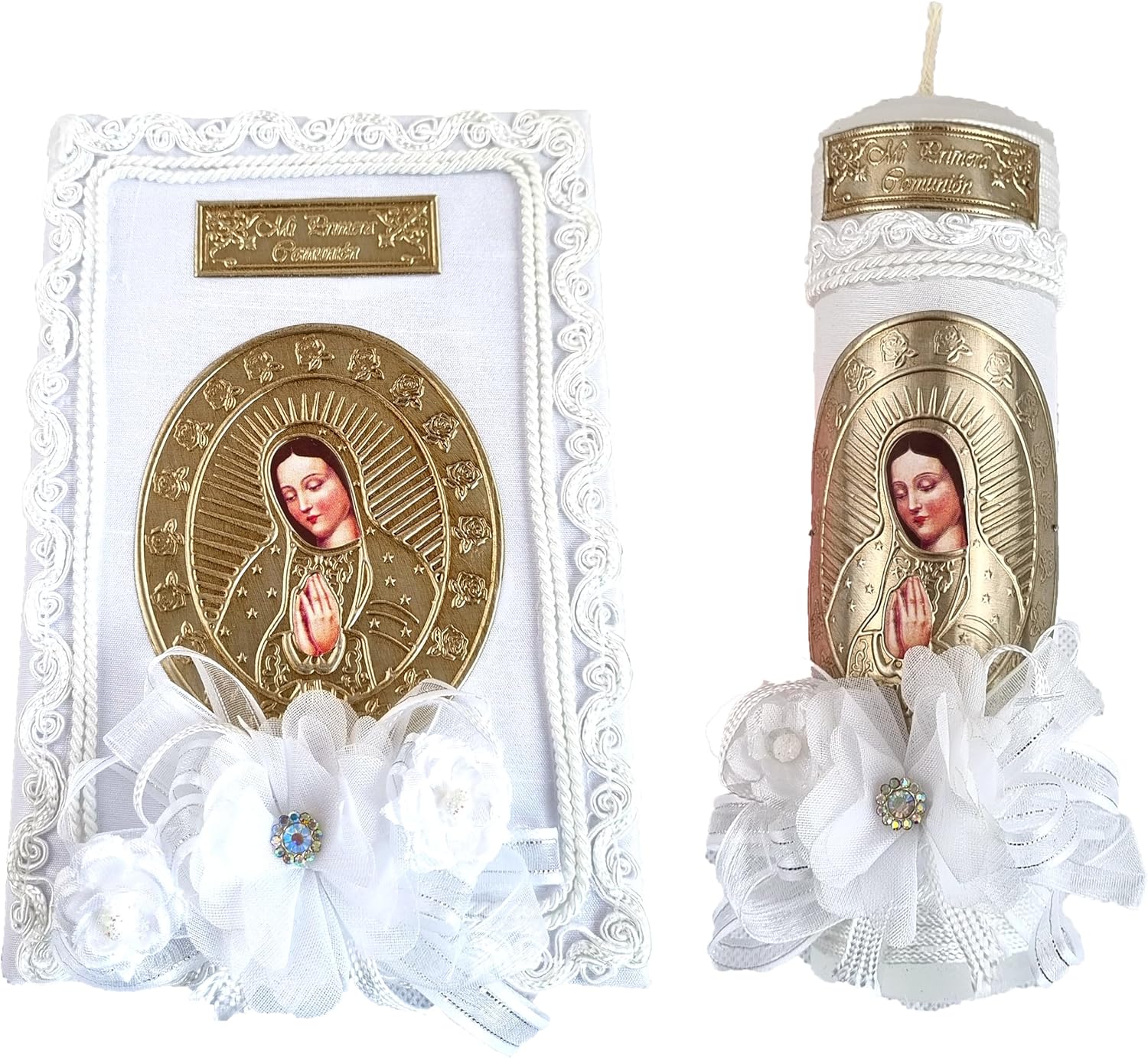 Biblia y vela de primera comunión – Biblia y Vela de Primera comunión para niña – Vela para Primera comunion niña – Juego de velas de primera