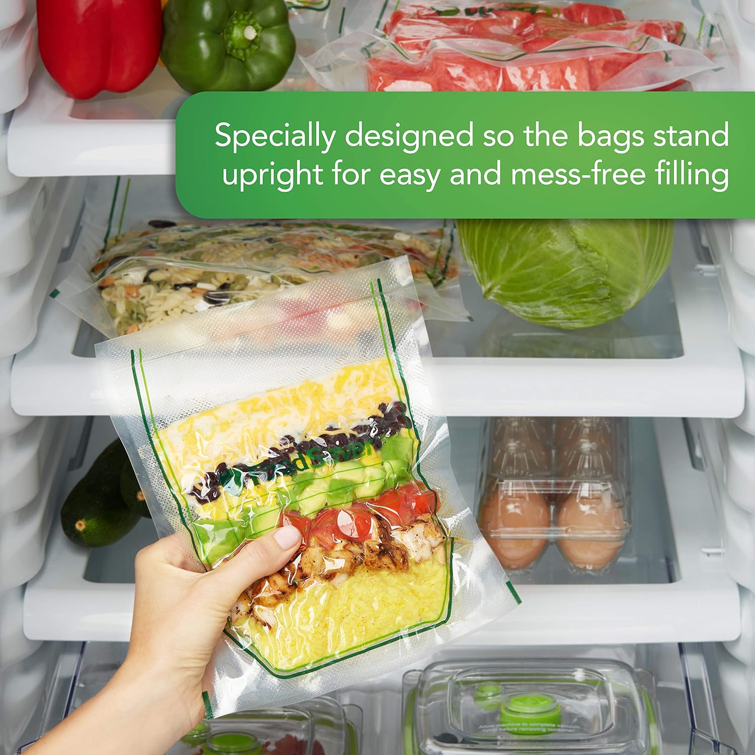 FoodSaver Paquete de bolsas selladoras al vacío y bolsas selladoras al vacío fáciles de llenar