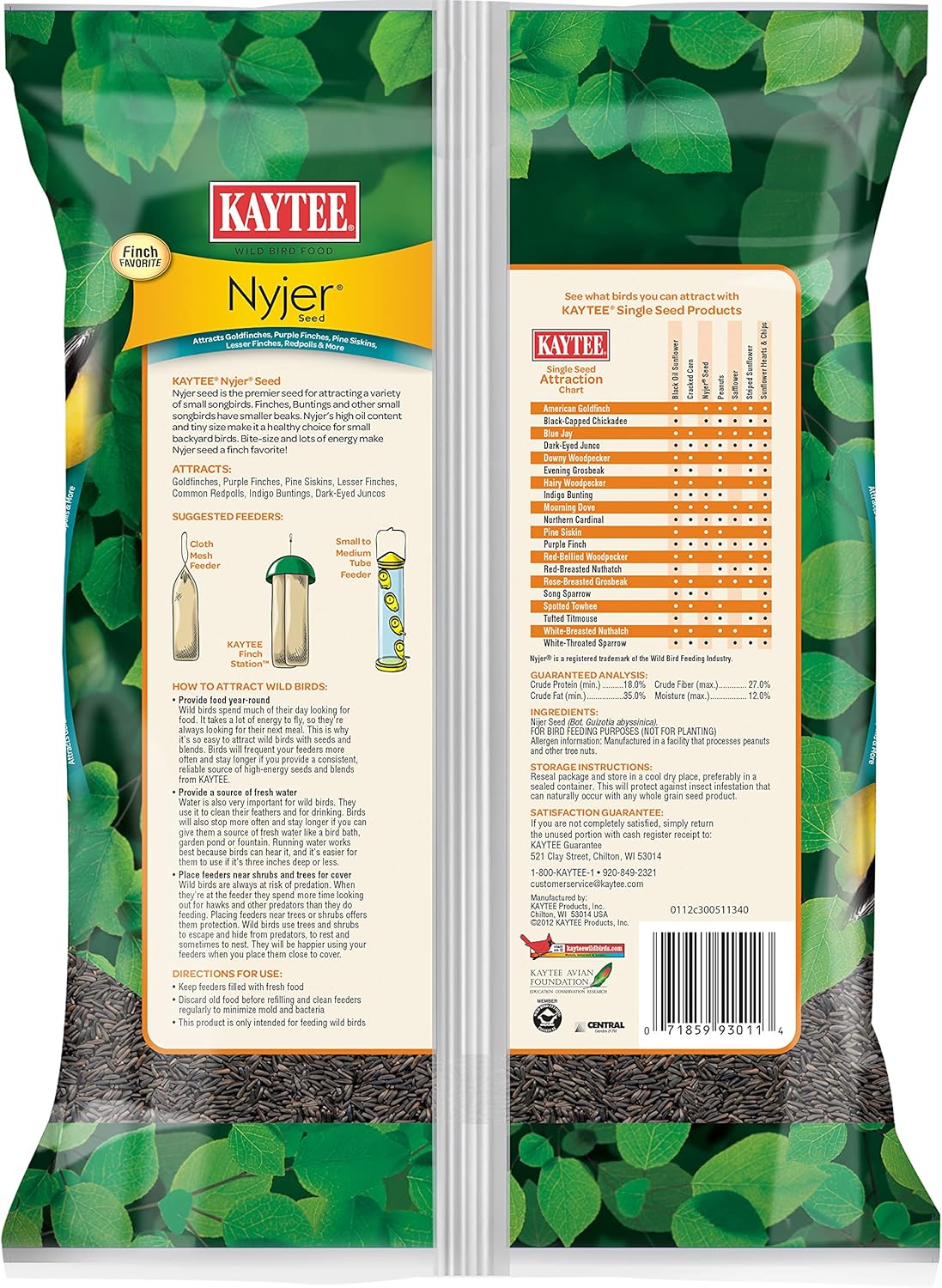 Kaytee Nyjer – Semilla de comida para pájaros silvestres, 3 libras
