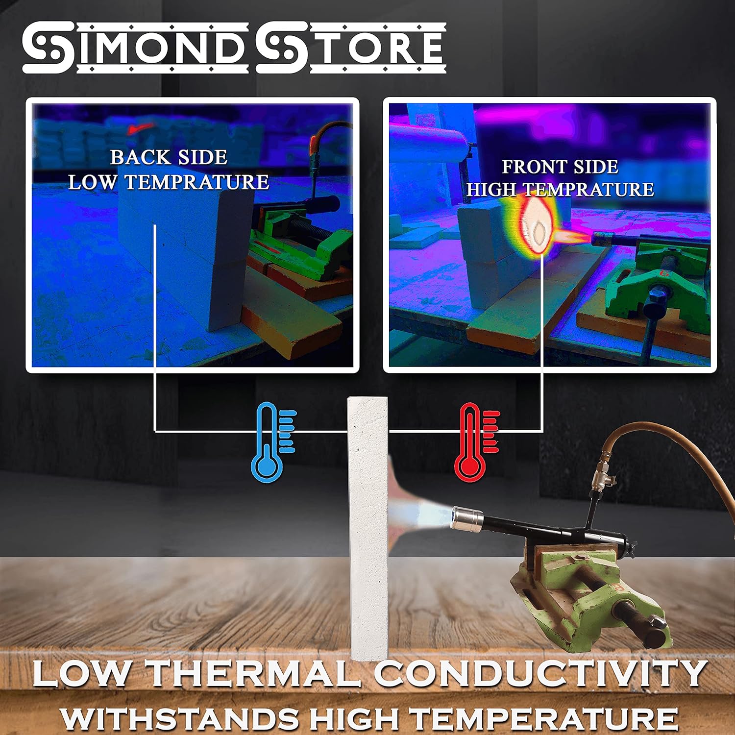 SIMOND STORE Ladrillos de fuego aislantes para forja, 1.75 x 4.5 x 9 pulgadas, paquete de 8 ladrillos de fuego suaves para horno, estufa de leña,
