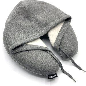 Almohada de viaje gris – Destacada en Shark Tank  Diseño patentado para máxima comodidad Almohada de viaje gris – Destacada en Shark Tank  Diseño patentado para máxima comodidad