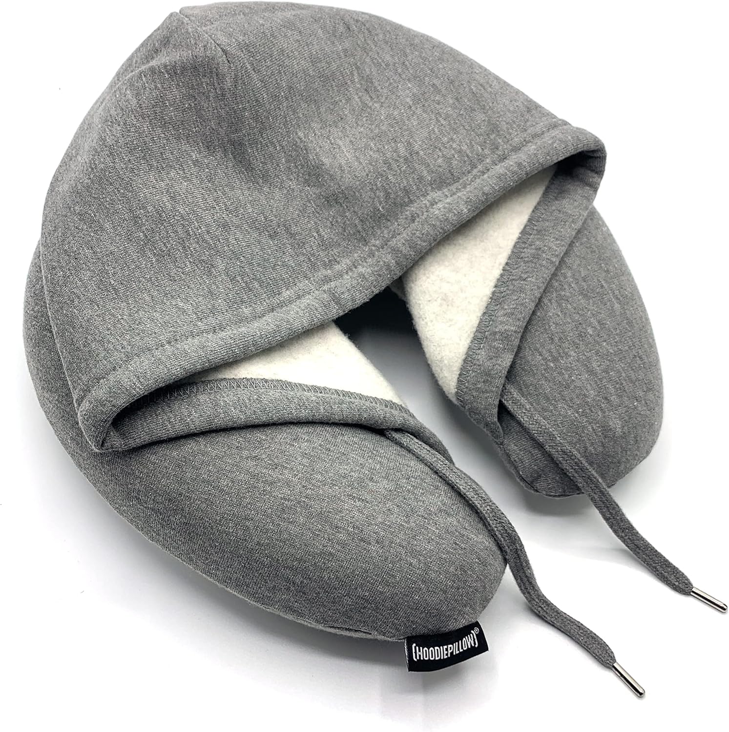 Almohada de viaje gris – Destacada en Shark Tank  Diseño patentado para máxima comodidad