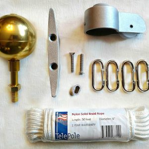 Telepole – Kit de cuerda para asta de bandera HD, se adapta a telepolo y otros mástiles de bandera de 2 pulgadas de diámetro, cuerda de 45 pies Telepole – Kit de cuerda para asta de bandera HD, se adapta a telepolo y otros mástiles de bandera de 2 pulgadas de diámetro, cuerda de 45 pies