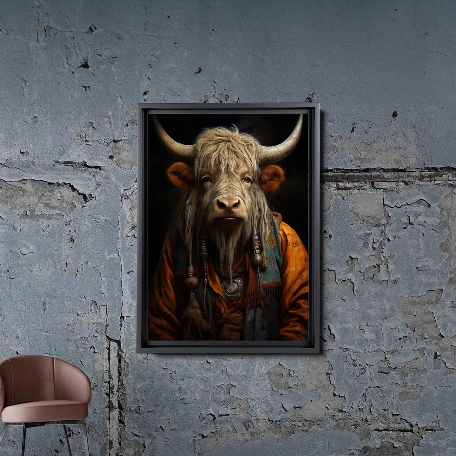 printable wall art, aesthetic room decor, fireplace mantel art, nursery wall decor, yak printing art, yak