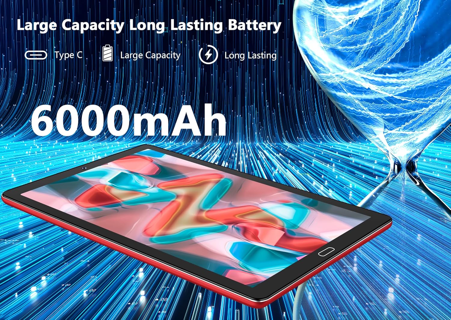 2024 Tablet de 10 pulgadas, 10 GB de RAM+64 GB de ROM (TF 1 TB), Android 13, WiFi 5G2.4G+Bluetooth 5.0Google GMSWidgetfunción de pantalla