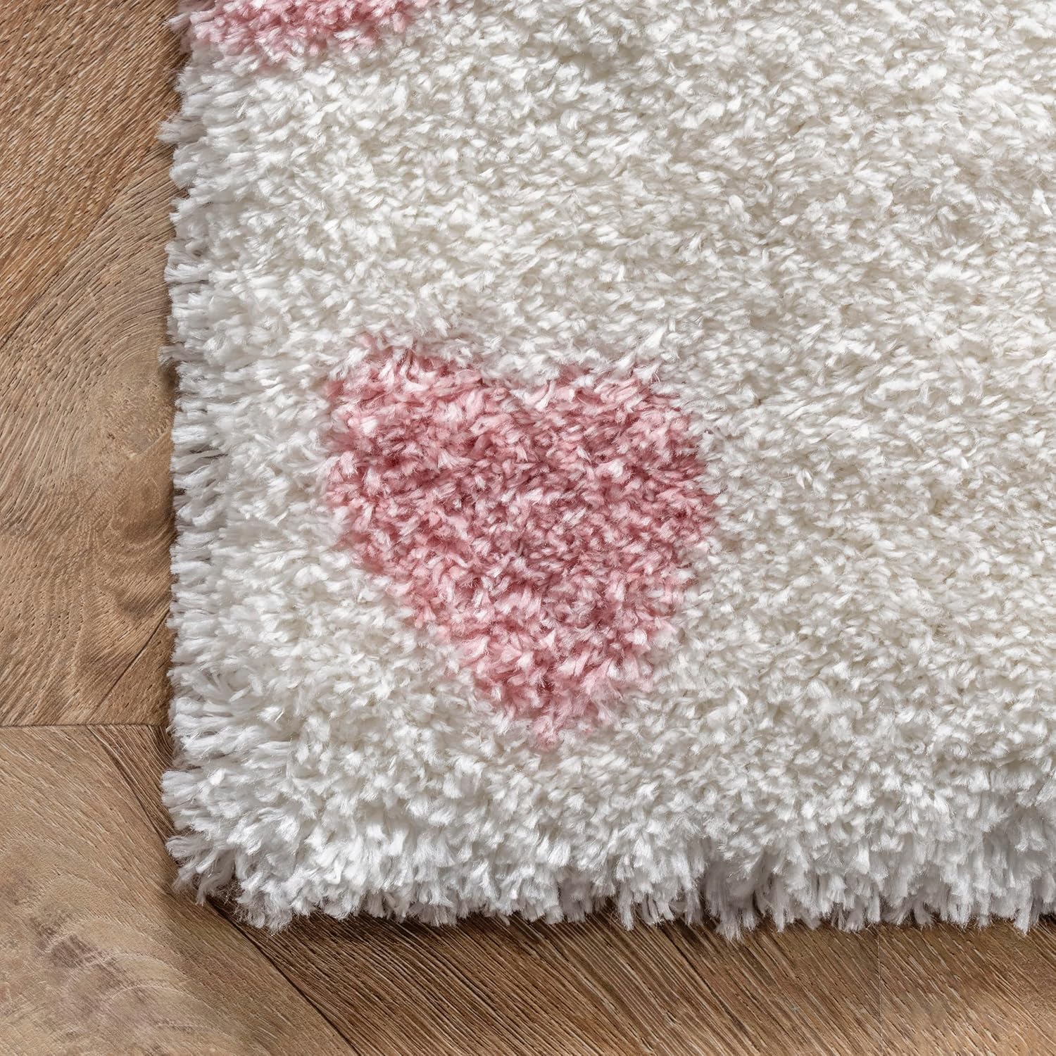 nuLOOM Alison – Alfombra de área con diseño de corazón, 9 x 12 pulgadas, color rosa