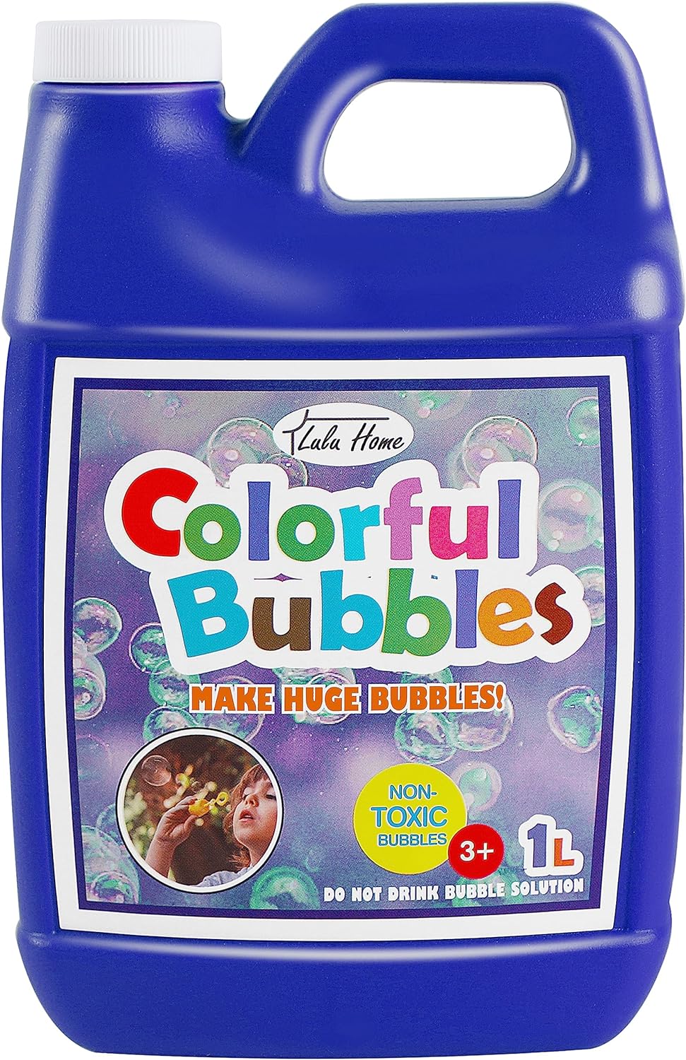 Lulu Home Solución concentrada de burbujas, repuesto de 1 l33.8 onzas para máquinas de burbujas, varitas gigantes y sopladores, hasta 2.5 galones