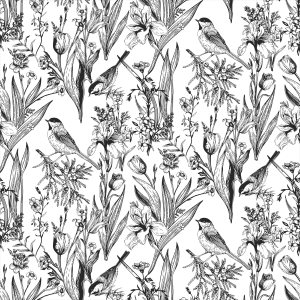 Laatse Papel tapiz floral para despegar y pegar, papel de contacto floral moderno, papel tapiz autoadhesivo vintage, pájaros botánicos, decoración Laatse Papel tapiz floral para despegar y pegar, papel de contacto floral moderno, papel tapiz autoadhesivo vintage, pájaros botánicos, decoración