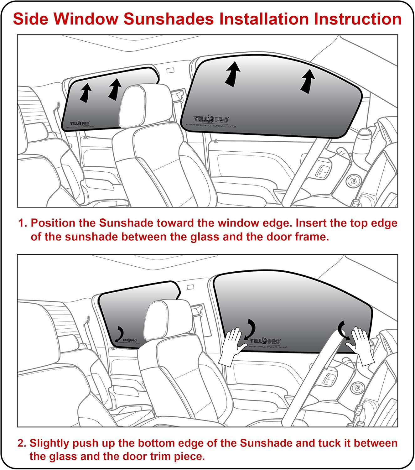 YelloPro – Parasol para ventana lateral para asiento delantero (juego de 2) ajuste personalizado para Hyundai Tucson 2022 2023, híbrido, SUV,