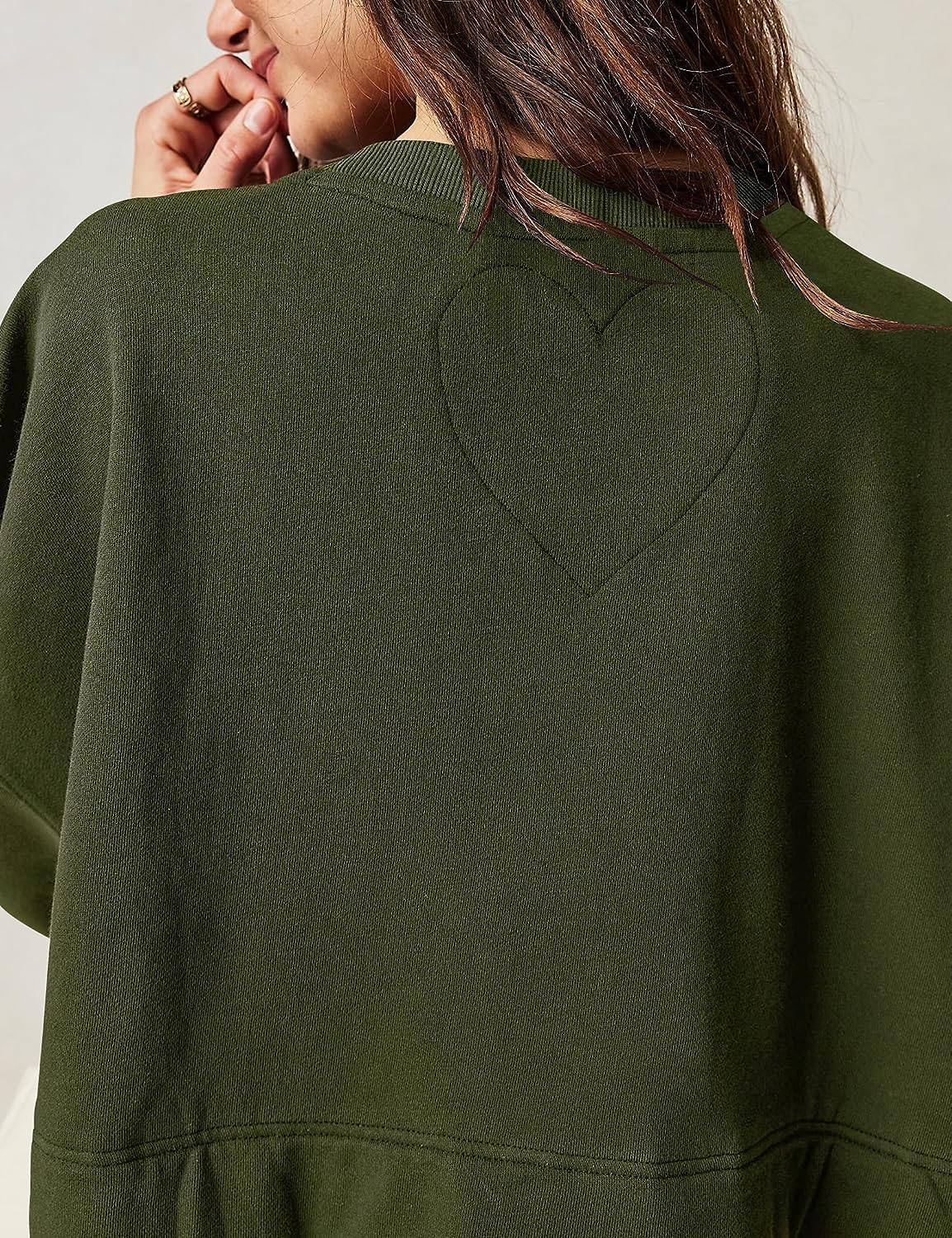 Jielayou Vestido de sudadera de gran tamaño para mujer, manga larga, retazos, cuello redondo, sin botones, para otoño, plisado, mini vestido