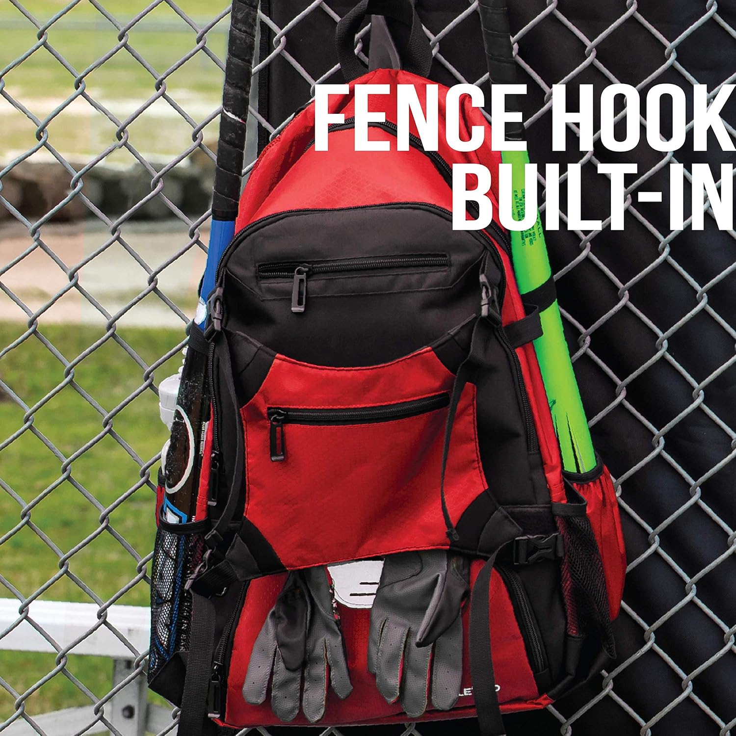 Athletico Advantage Bolsa de béisbol  Mochila de béisbol con soporte externo para casco para béisbol, T-Ball y Softbol Equipo y equipo para jóvenes