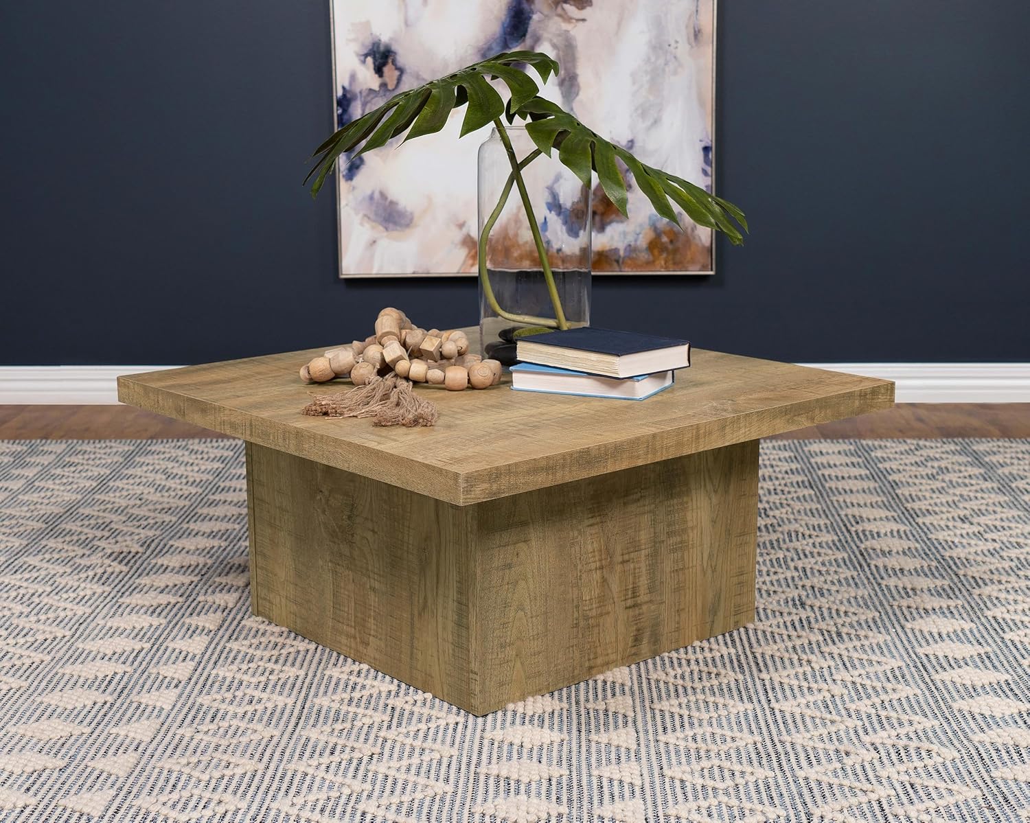 Coaster Home Furnishings Zetta Mesa de centro cuadrada de madera de ingeniería Mango