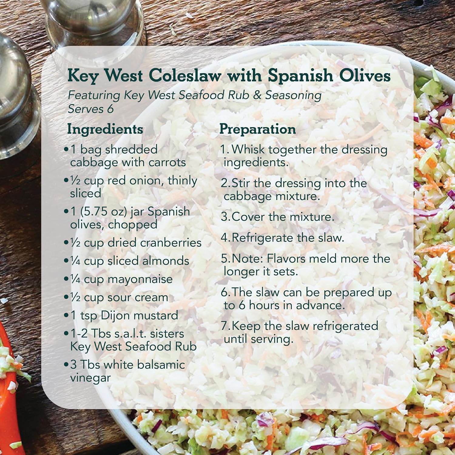 s.a.l.t. sisters Key West Seafood Rub & Seasoning – Base de condimento para barbacoa seca y húmeda – Mezcla de hierbas y especias perfecta para