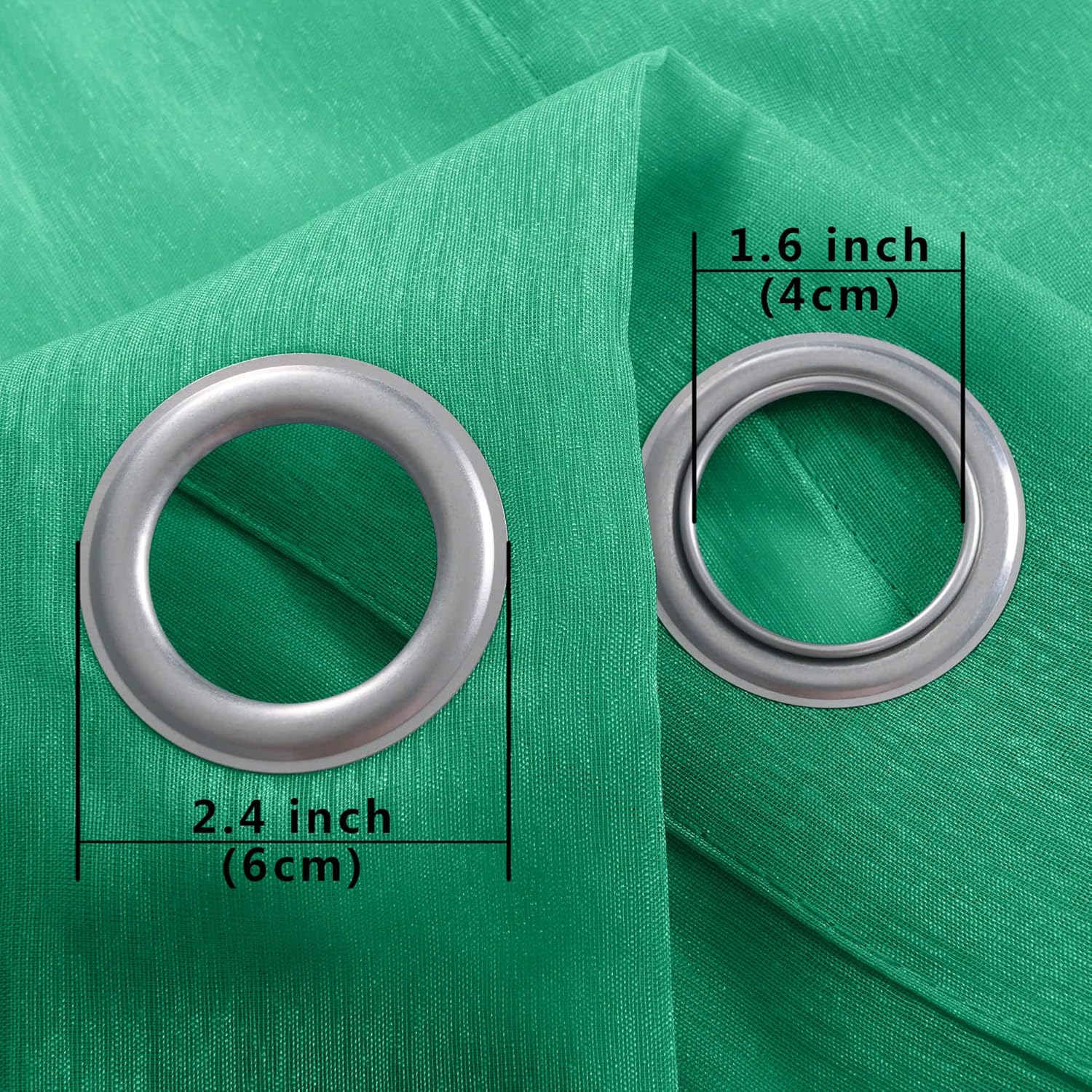 KOUFALL Cortinas traslúcidas verdes de 84 pulgadas de largo para sala de estar, juego de 2 paneles de cortinas de Navidad con ojales para decoración