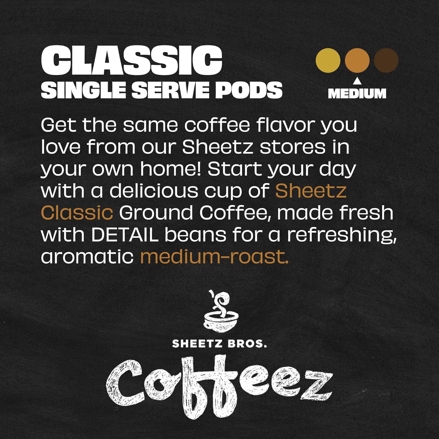 Sheetz Cápsulas de café de una sola porción, mezcla clásica de tostado medio, 100% arábica, 1 caja (12 tazas individuales)
