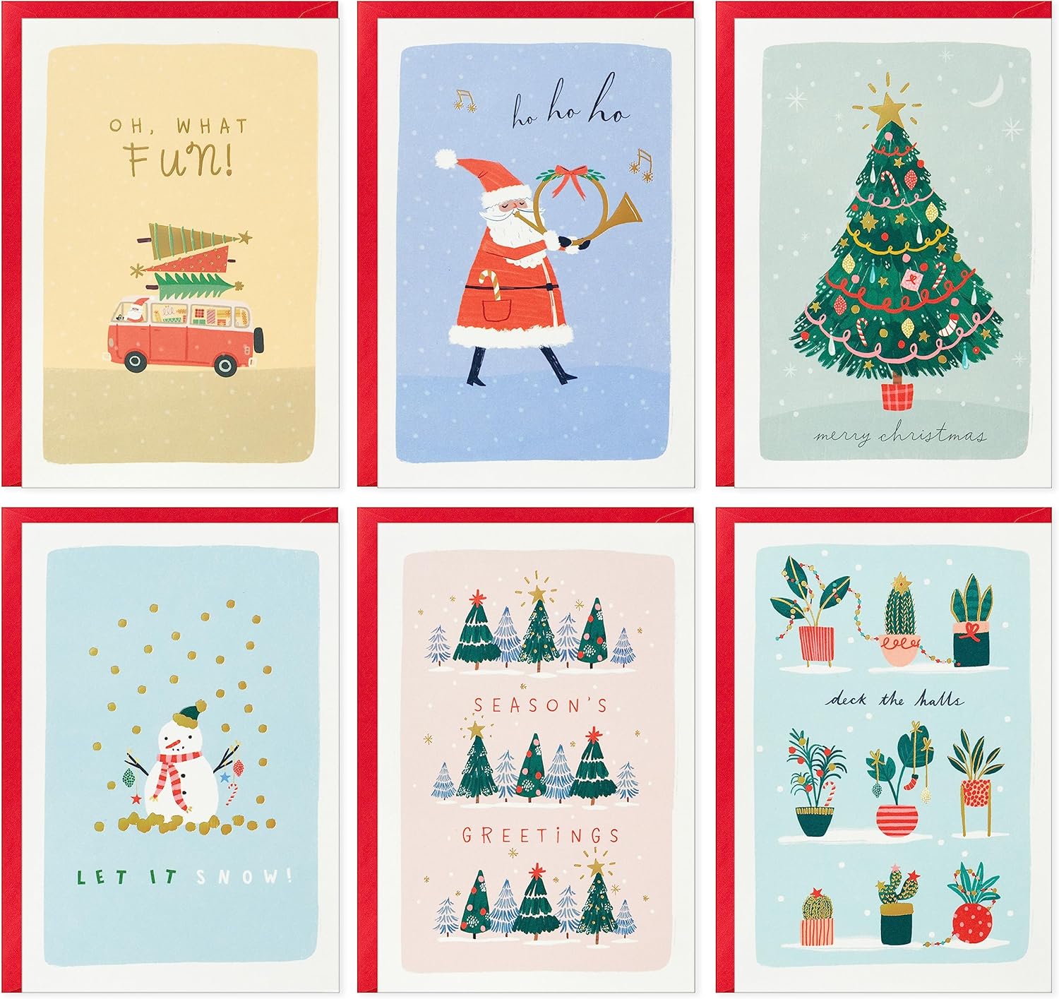 Hallmark Lindo surtido de tarjetas de Navidad en caja (24 tarjetas y sobres)