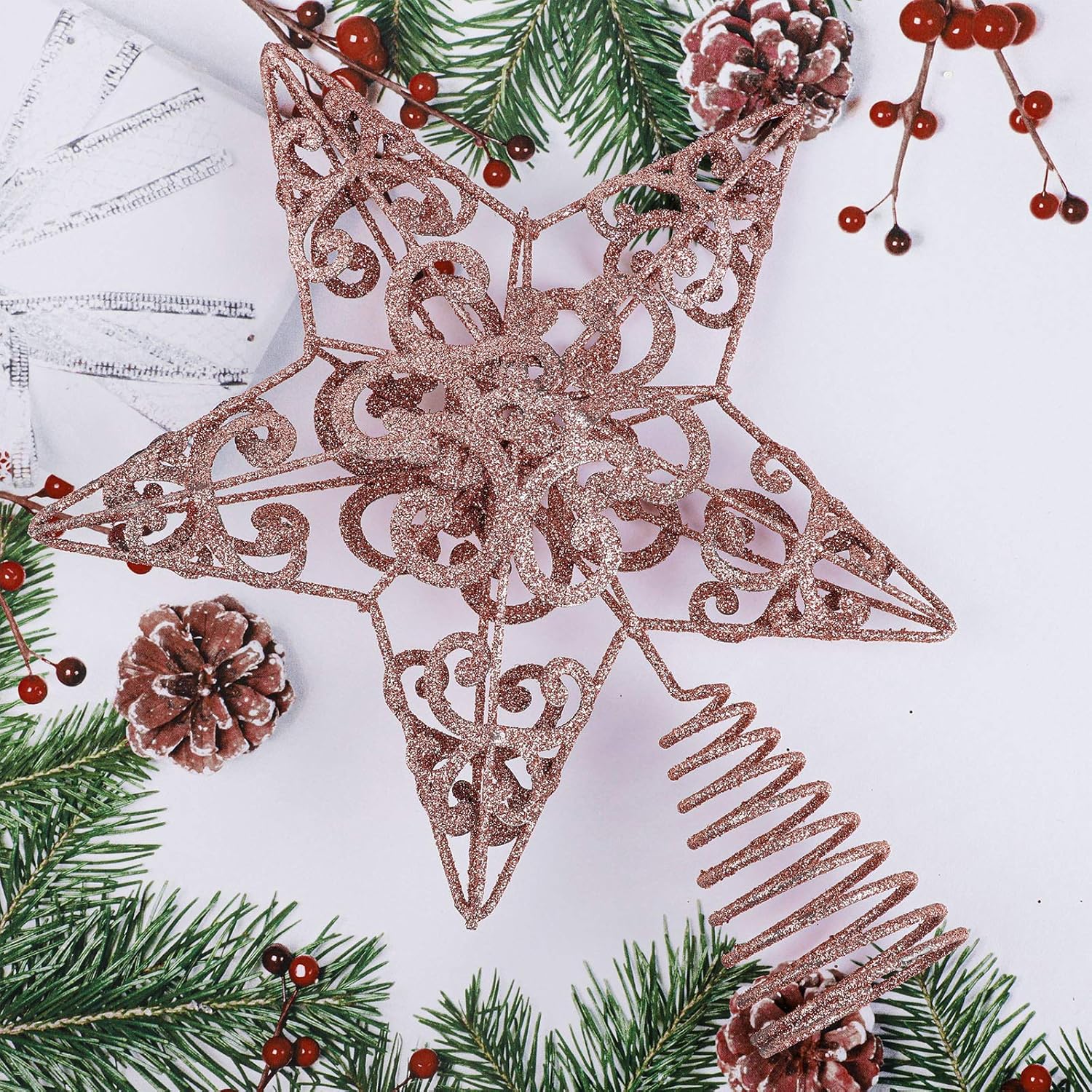 Aneco – Decoración para árbol de Navidad (metal, 10 pulgadas)