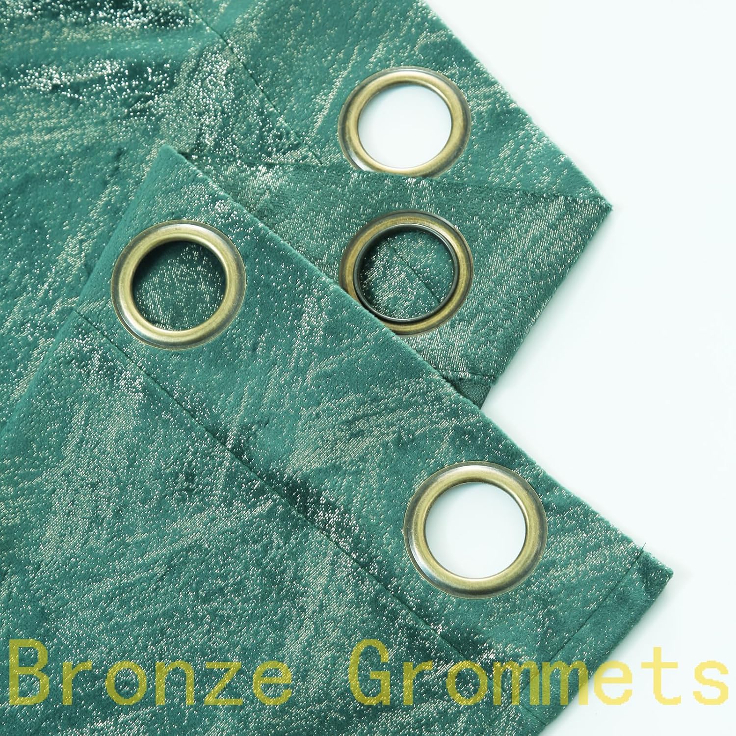Tootop Cortinas de terciopelo verde champán con estampado geométrico brillante, patrón geométrico de lujo, sala de estar, dormitorio, gruesas, súper