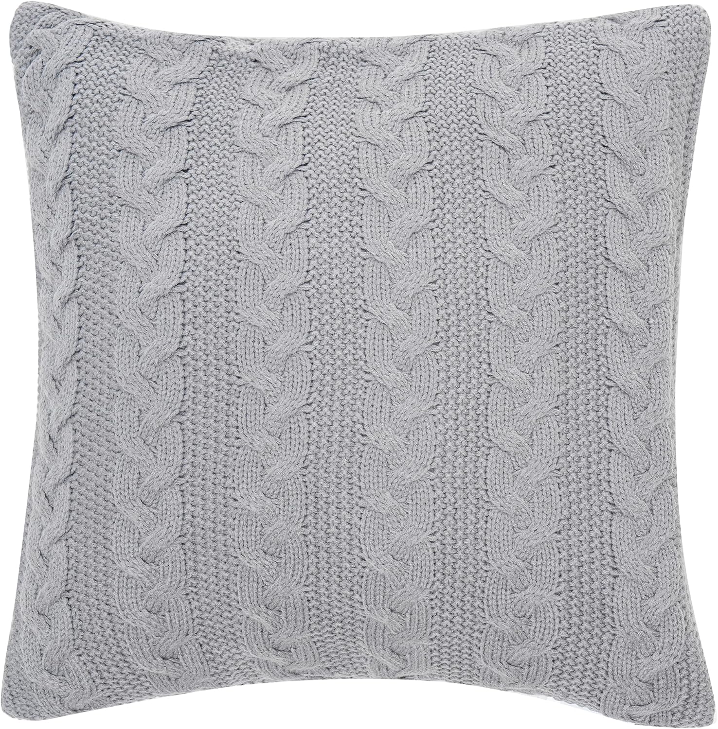 Almohadas de 20 x 20 pulgadas, almohadas de sofá con inserto suave y forma cuadrada de flor de cable, almohadas decorativas para sofá, cama, sala de