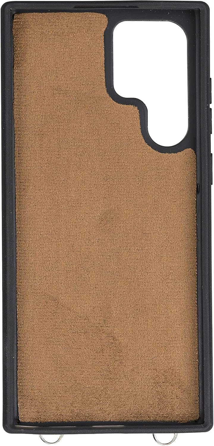 Bayelon Funda para Samsung Galaxy S23 Ultra, funda de cuero cruzado de cuero, cartera de cuero de grano completo, tarjetero para teléfono con correa
