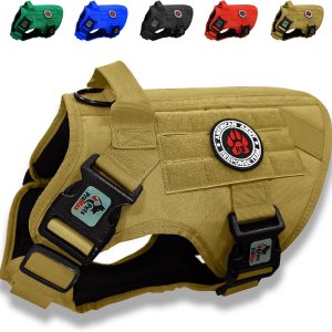 Arnés táctico para perros grandes, arnés táctico para perros grandes, arnés ajustable sin tirones con asa, arnés de pecho chaleco para perro Arnés táctico para perros grandes, arnés táctico para perros grandes, arnés ajustable sin tirones con asa, arnés de pecho chaleco para perro