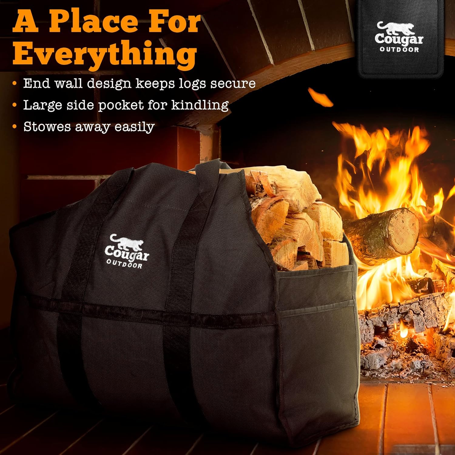 Cougar Ultimate Log Carrier, extra heavy duty, permanente, impermeable forrado en leña Bolsa de transporte de, mejor para madera