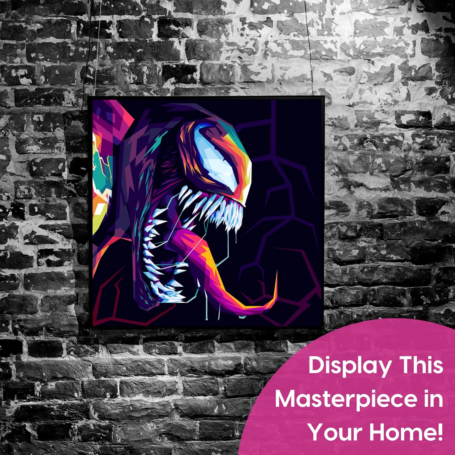 Modern Merch Kits de pintura de diamantes Venom para adultos, arte de diamantes de Marvel grande para adultos, manualidades para adultos, taladro