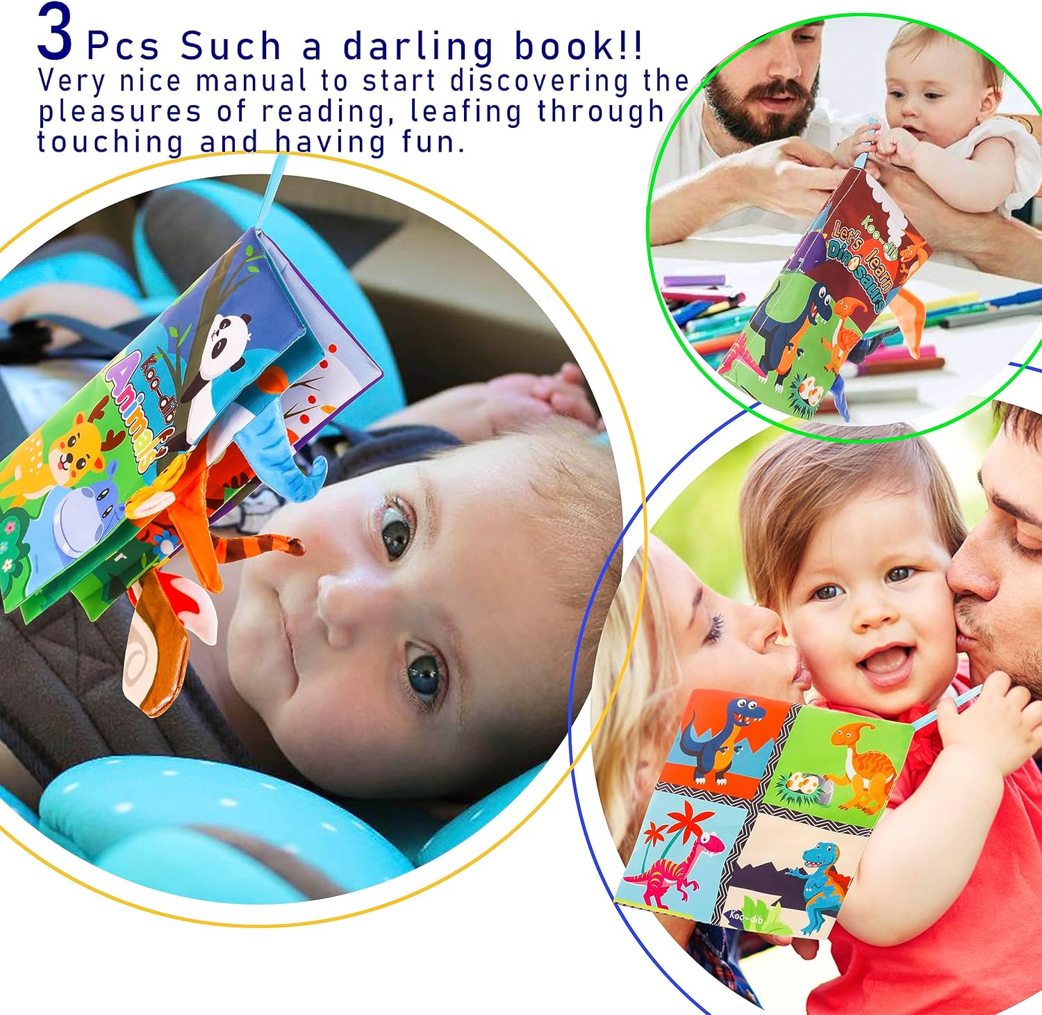 3 unidades, libros para bebés de 0 a 6 meses, libros arrugados para bebés, libros para tocar y sentir para bebés, juguetes para bebés de 0, 6, 9