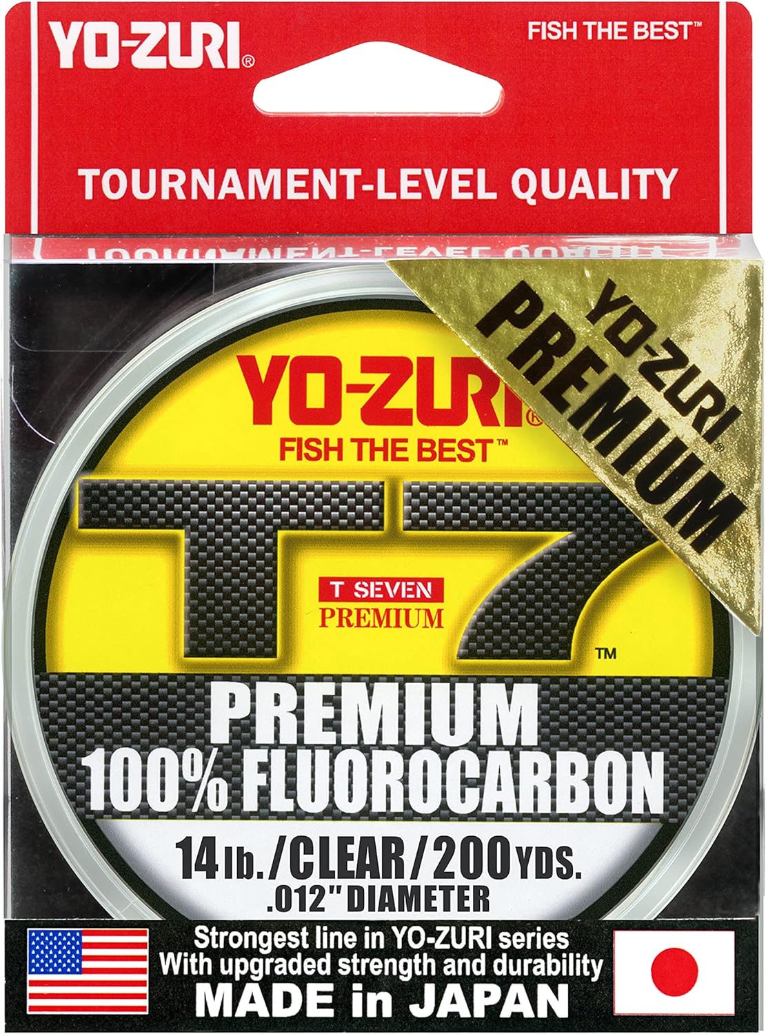 Yo-Zuri T7-14LB-CL-200YD T-7 Fluorocarbono Premium 14Lb 200Yd, Transparente
