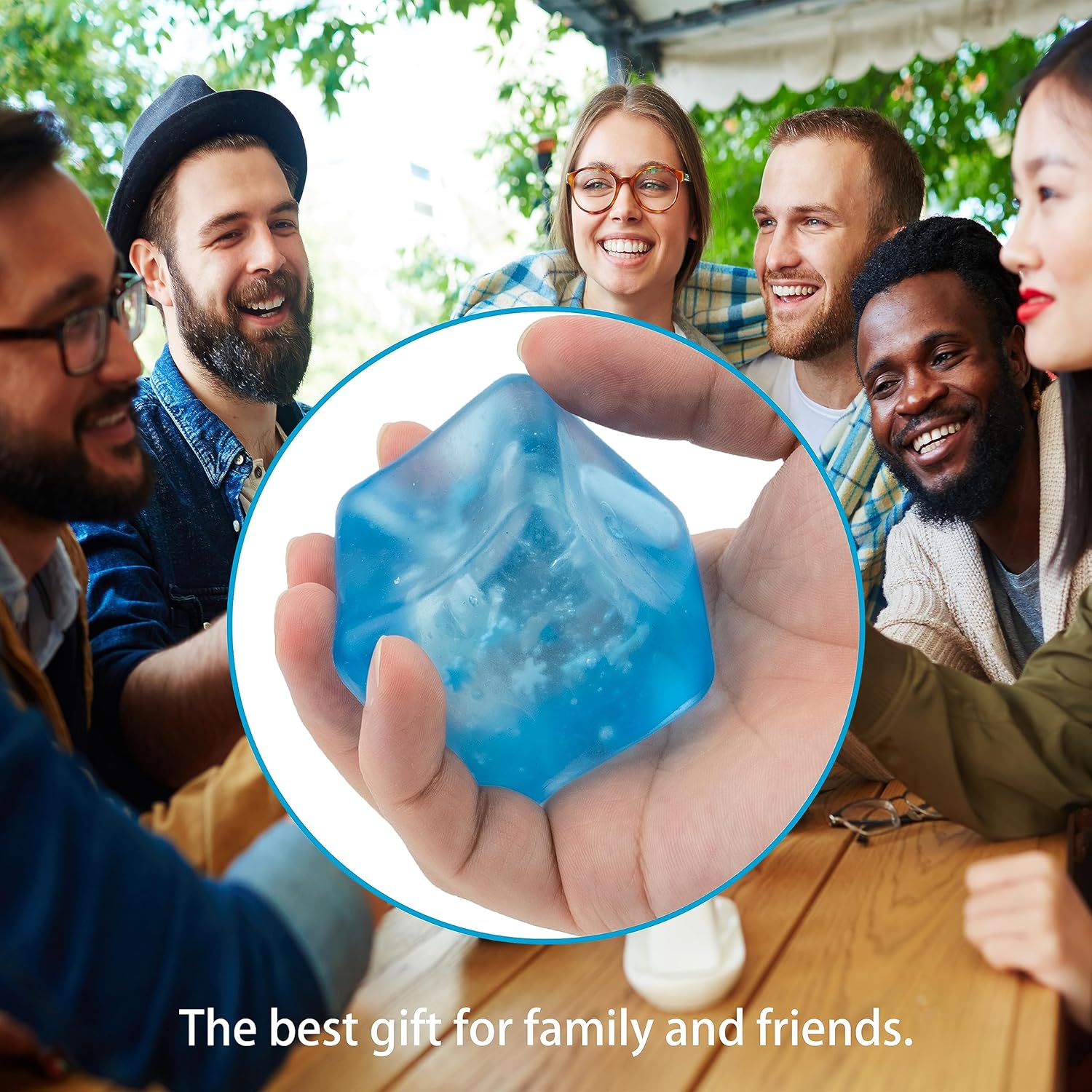 Cubo de hielo Squishy Juguetes TPR Transparente Bloque de Hielo Mochi Squishy Juguetes Fidget Pelotas Estrés para Adultos Juguete de Alivio del
