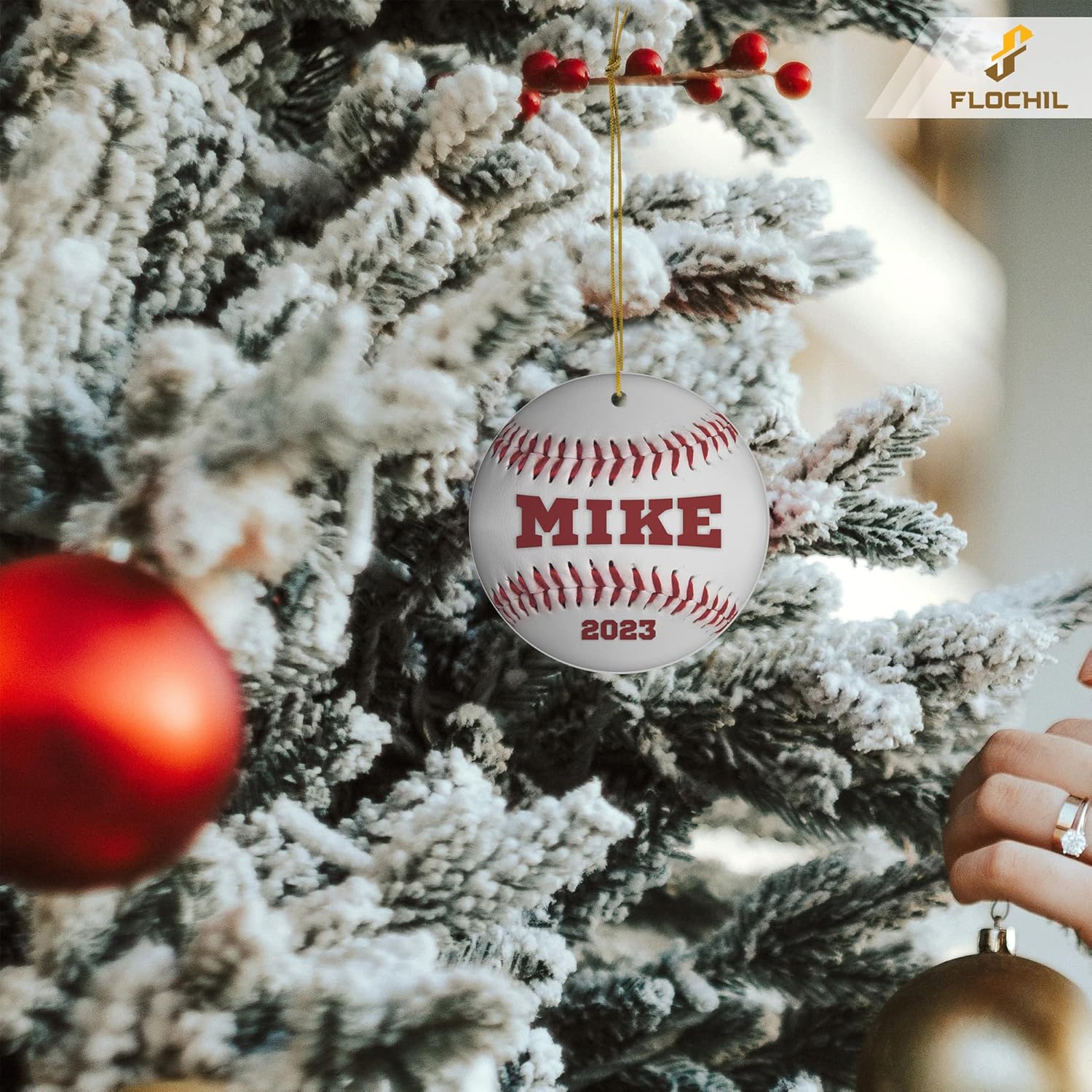 Adornos de béisbol personalizados para árbol de Navidad, adornos de béisbol con foto con nombre personalizado para niños y niñas, regalos para