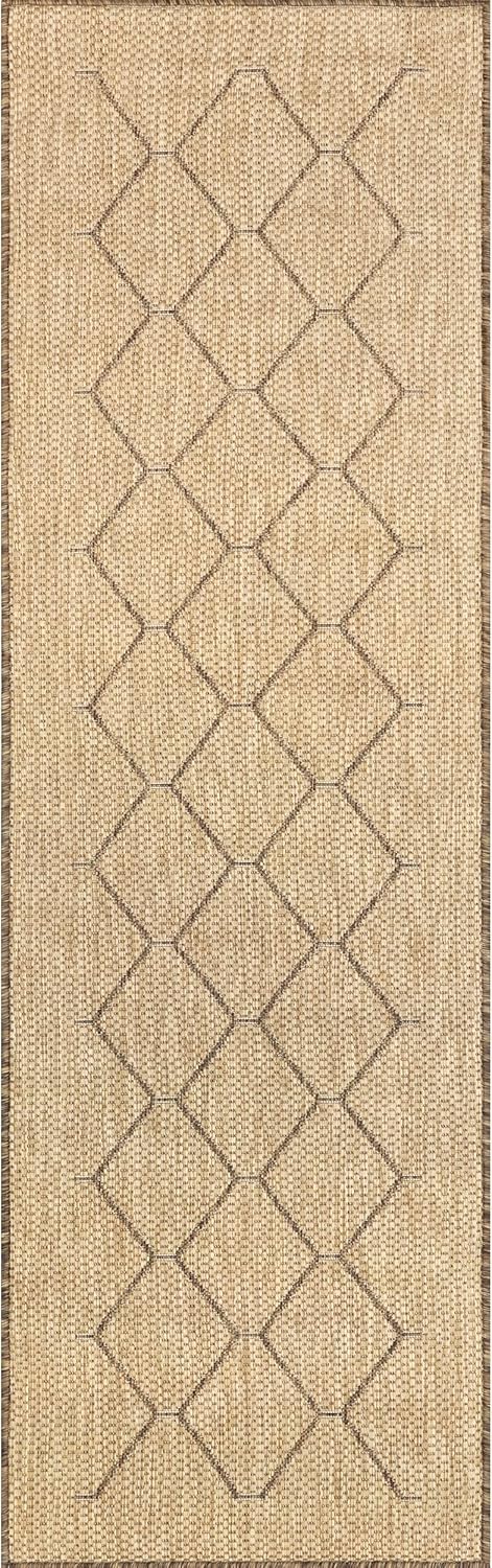 nuLOOM Jae – Alfombra marroquí para interiores y exteriores, 2 x 8 pies, color natural