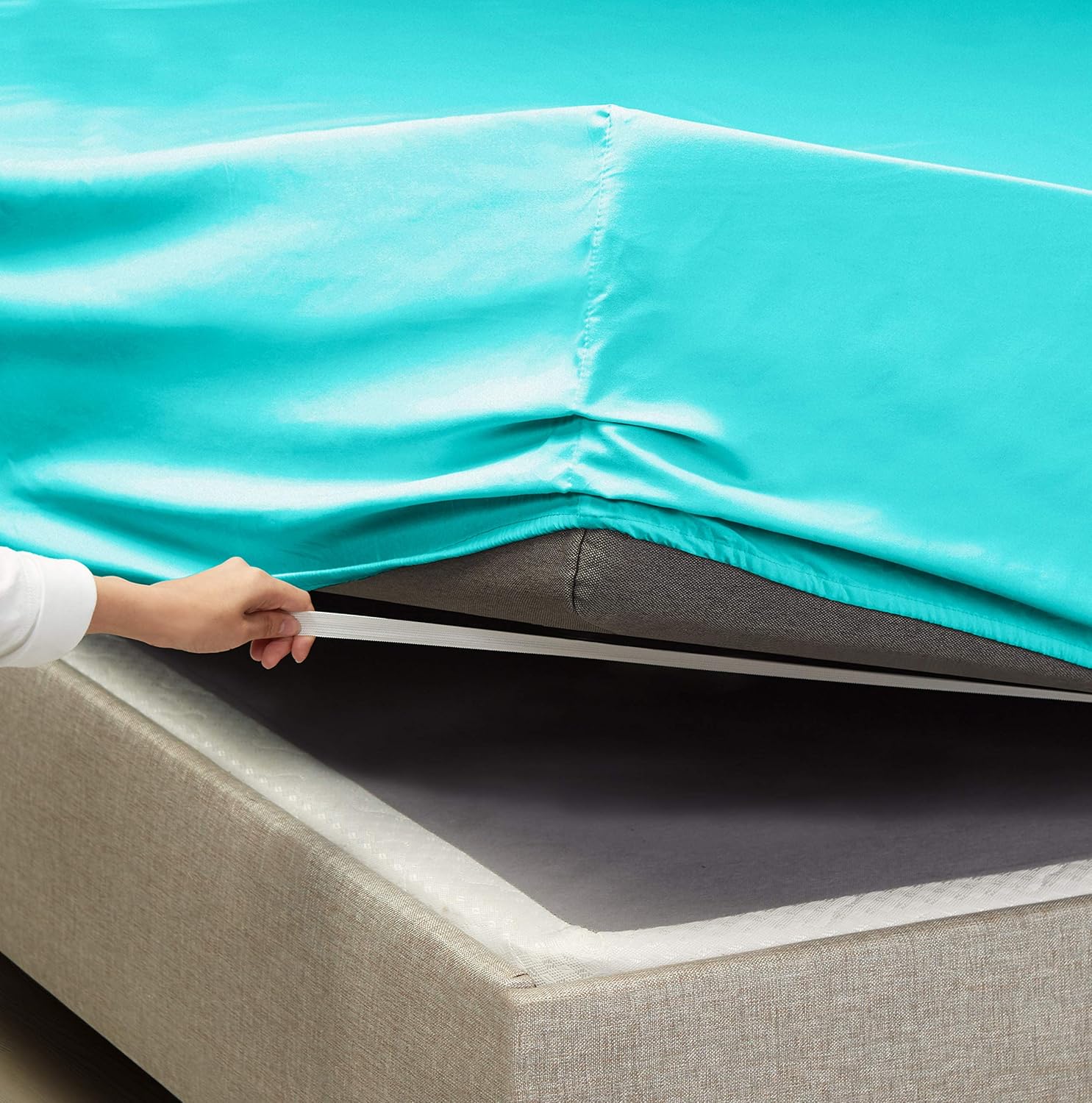 Empyrean Bedding – Sábanas bajeras tamaño Queen, con sábana de cajón extra profunda  Juego de sábanas bajeras extra profundas, de 24 pulgadas, con 2