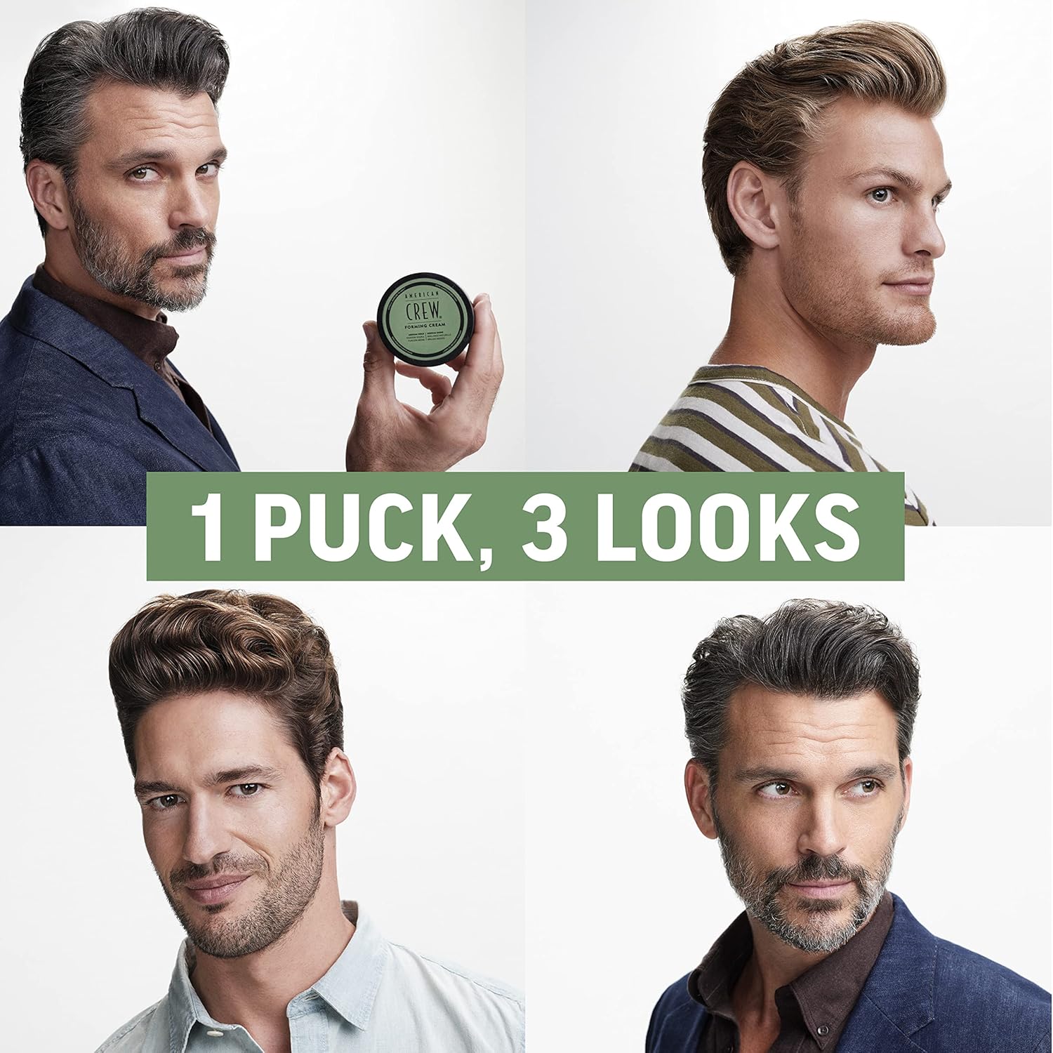AMERICAN CREW Crema formadora de cabello para hombre, gel para el cabello con sujeción media y brillo medio, tamaño de viaje, juego de regalo dúo
