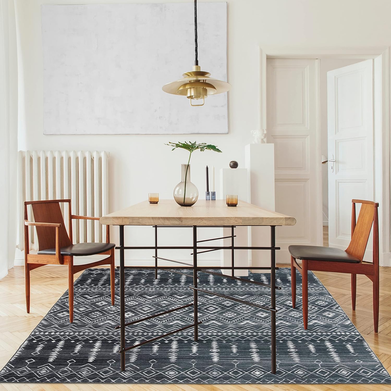 ReaLife Rugs – Alfombra ecológica de fibras recicladas prémium, lavable en máquina, antimanchas, antideslizante, sin desprendimientos, apta para