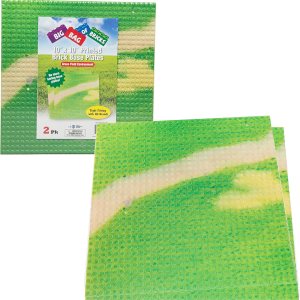 SCS Direct Bloques de construcción de ladrillos de 10 x 10 pulgadas, placas base grandes, campo de hierba, paquete de 2, placas base de doble cara SCS Direct Bloques de construcción de ladrillos de 10 x 10 pulgadas, placas base grandes, campo de hierba, paquete de 2, placas base de doble cara