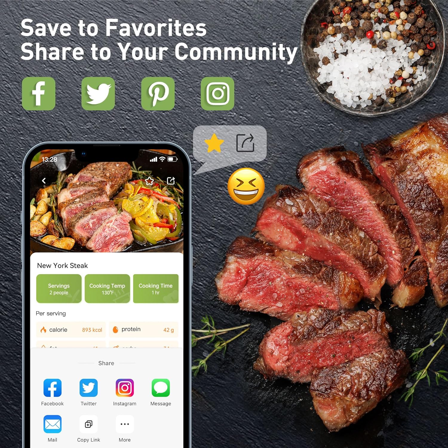 KitchenBoss Wifi Sous Vide Machine Ultra-silencioso Sous-vide Immersion Circulator Cooking Machine APP Control 1100W, IPX7 impermeable Precision