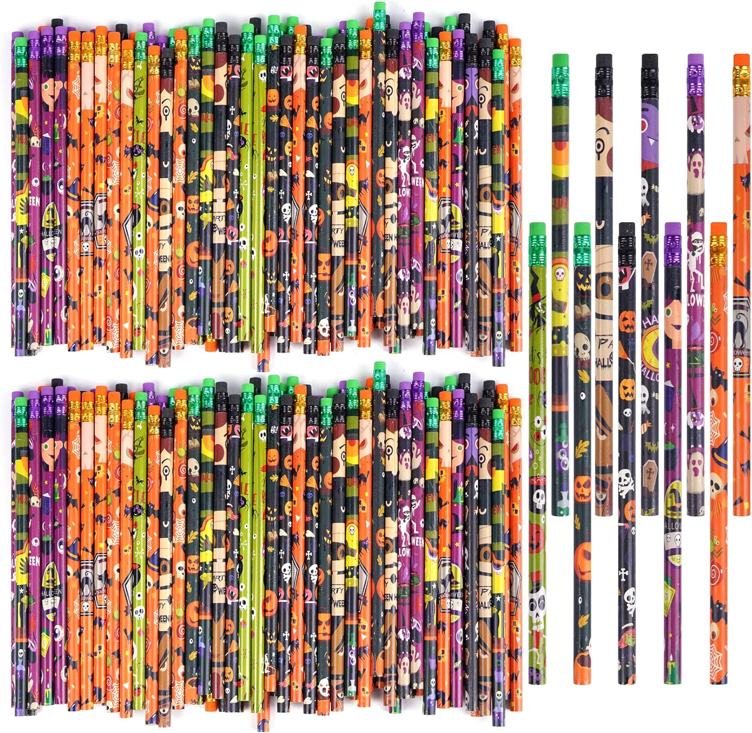 100 lápices de Halloween, lápices perfumados, lápices escolares, 10 estilos olorosos, lápices de colores con elementos de frutas para profesores,