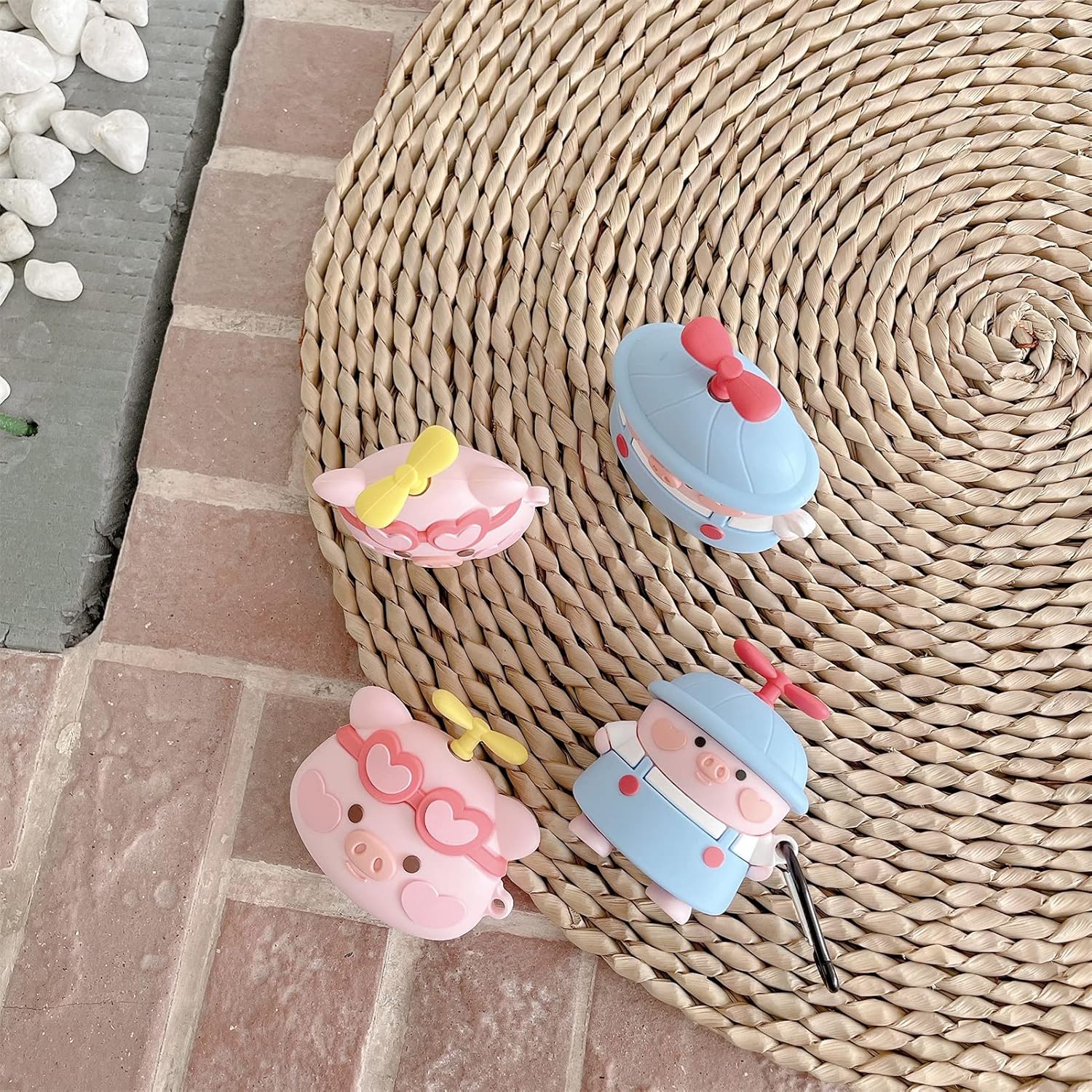 Yatchen Funda para Airpods 3, linda funda protectora de silicona suave Kawaii con llavero a prueba de golpes, funda de carga para AirPods Pro para