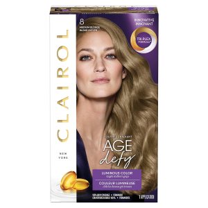Clairol Age Defy – Tinte permanente para el cabello, color rubio medio 8, 1 unidad Clairol Age Defy – Tinte permanente para el cabello, color rubio medio 8, 1 unidad