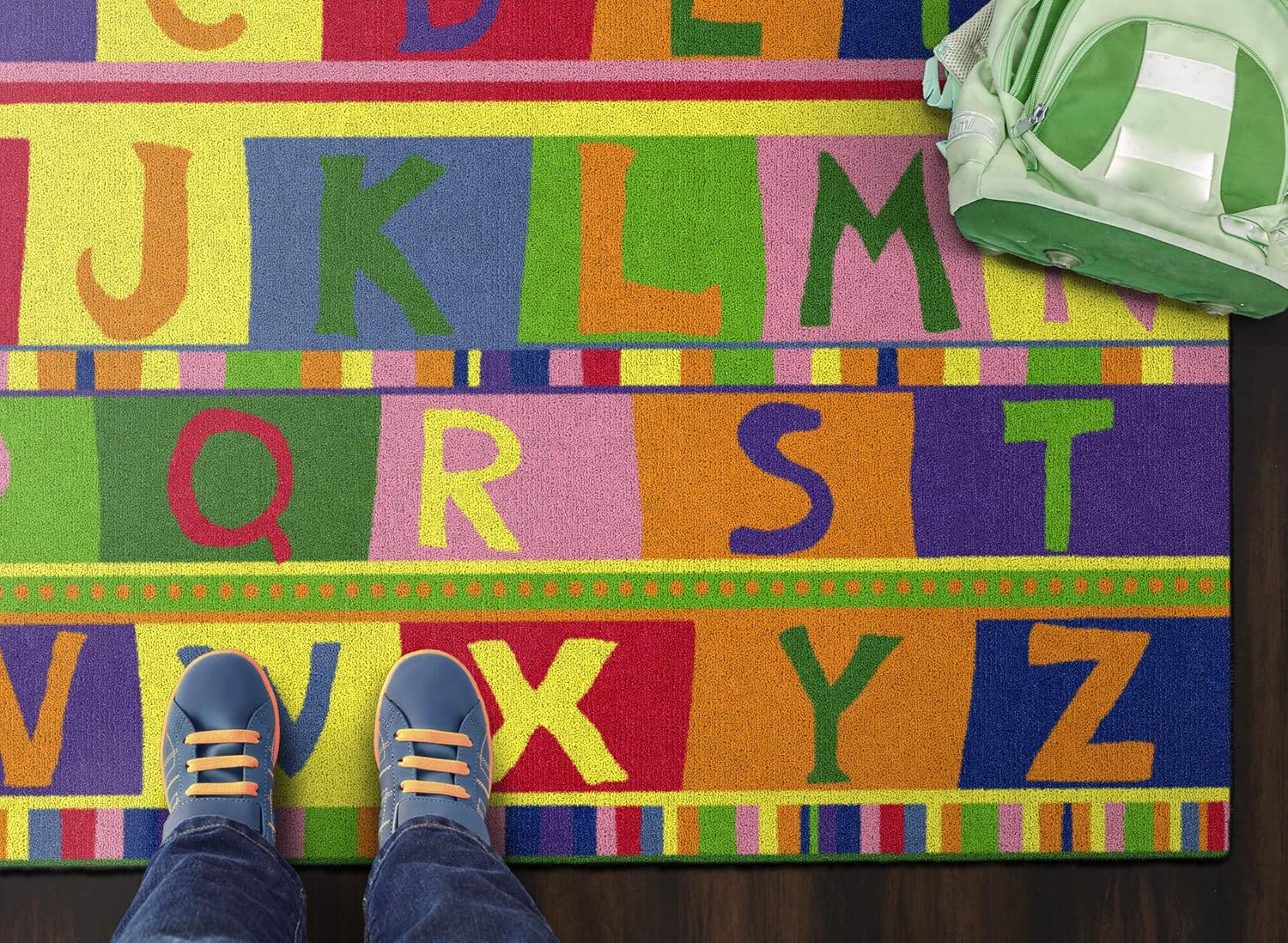 Alfombras Flagship Carpets, modelo ABC, colección económica, fácil cuidado, lavable para aula educativa de niños, Multicolor, 1