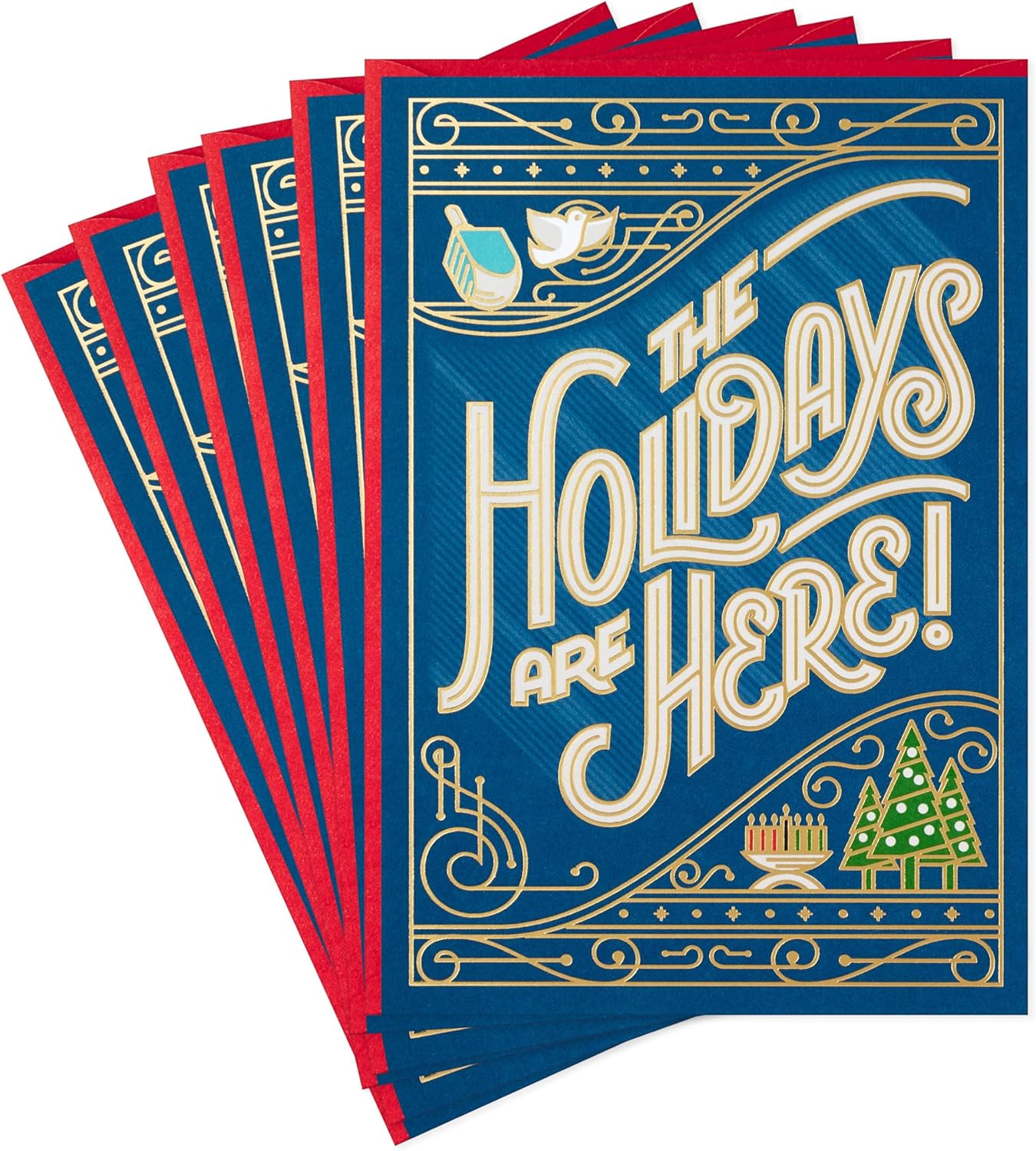 Hallmark Tarjetas navideñas para Navidad, Hanukkah y Kwanzaa (6 tarjetas con sobres)