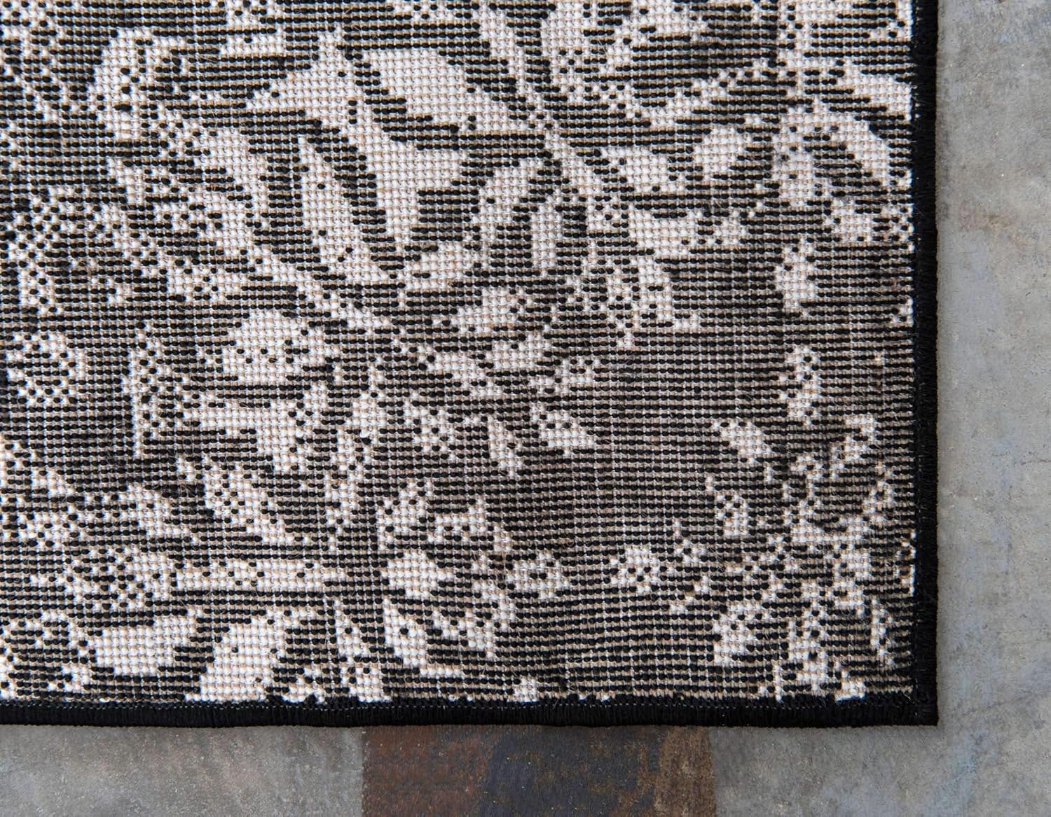 Unique Loom – Tapete rectangular de 9 x 12 pies, estilo clásico y tradicional, colección Sofía, modelo 3138656, color beige., Polipropileno, Negro