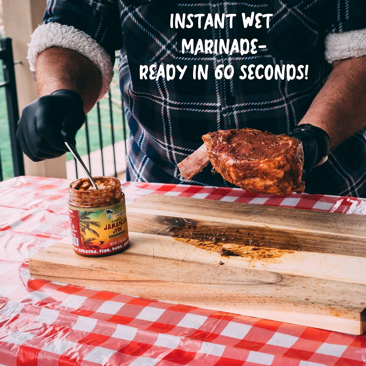 Reggae Spice Jamaican Jerk Marinade  Salsa de condimento húmedo auténtica de 60 segundos para cocinar carnes  Sin gluten, vegana y apta para dieta