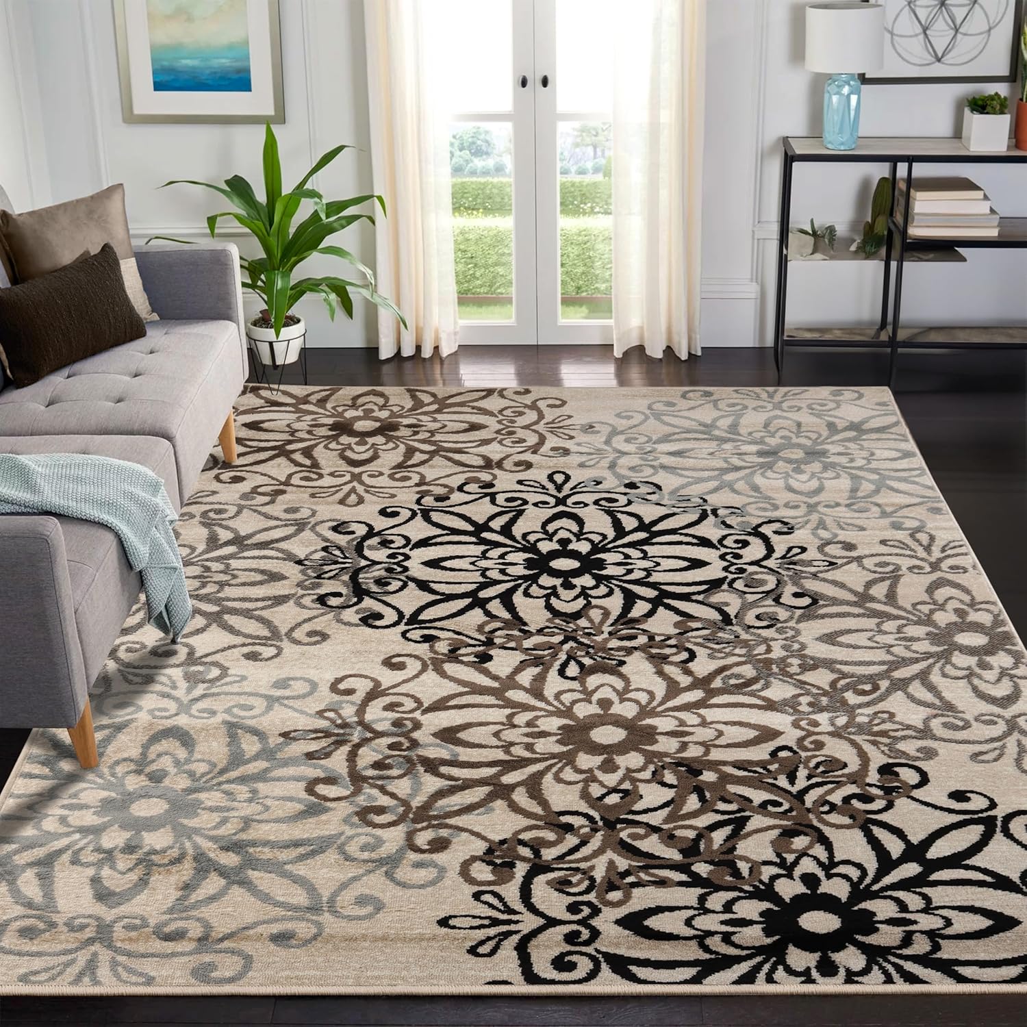SUPERIOR Alfombra de área para interiores, respaldo de yute, perfecta para entrada, oficina, salóncomedor, dormitorio, cocina, suelo de madera dura,