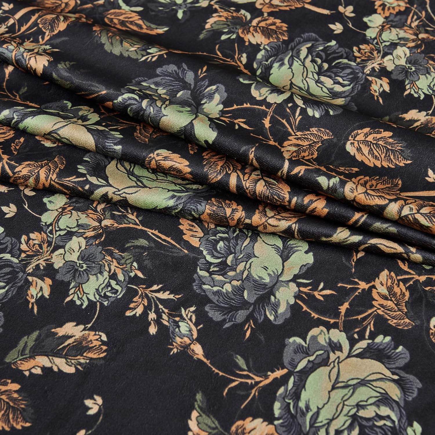 StangH Cortinas de terciopelo negro para sala de estar  Elegante decoración del hogar, cortinas de terciopelo grueso y pesado con patrón floral